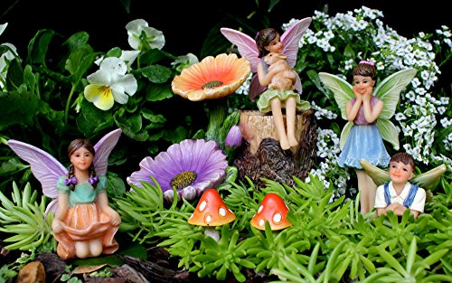 PRETMANNS Fairy Garden Fairies Accessories – 4 Fairies for an Outdoor Fairy Garden - Supplies for Fairy Garden Decorations 7 Piece Kit - Thumbnail 2