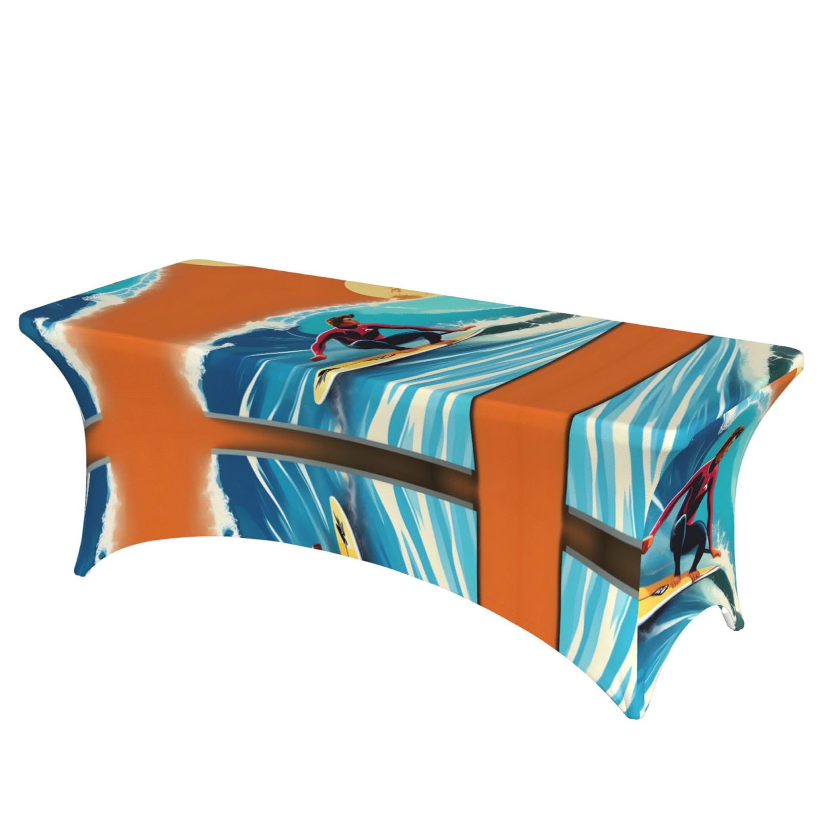 Housse de table rectangulaire élasthanne surfeur pour fête jardin et mariage