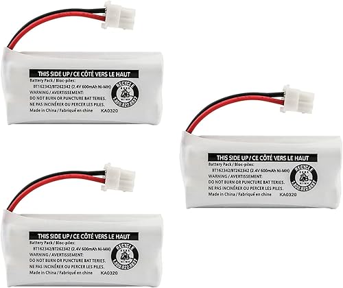 Kastar Paquete de 3 baterías de repuesto para AT&T TL86009 TL86109 TL88102 TL88202 TL90070 TL90071 TL90077 TL90700 TL91270 TL91370 TL92220 TL92270