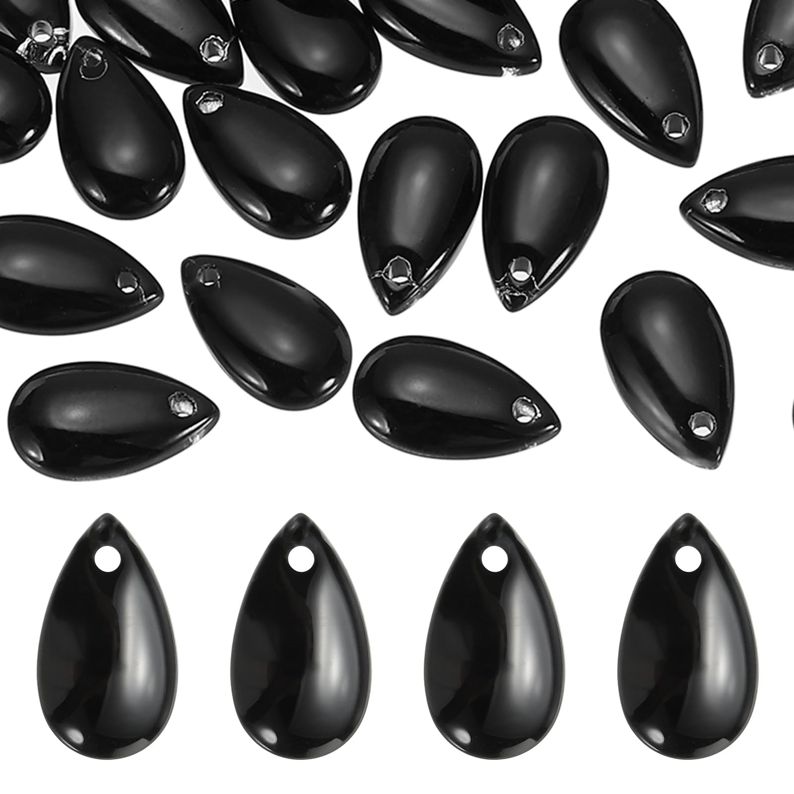 PATIKIL Teardrop Beads, Crystal Tear Drop, 50Pcs Black