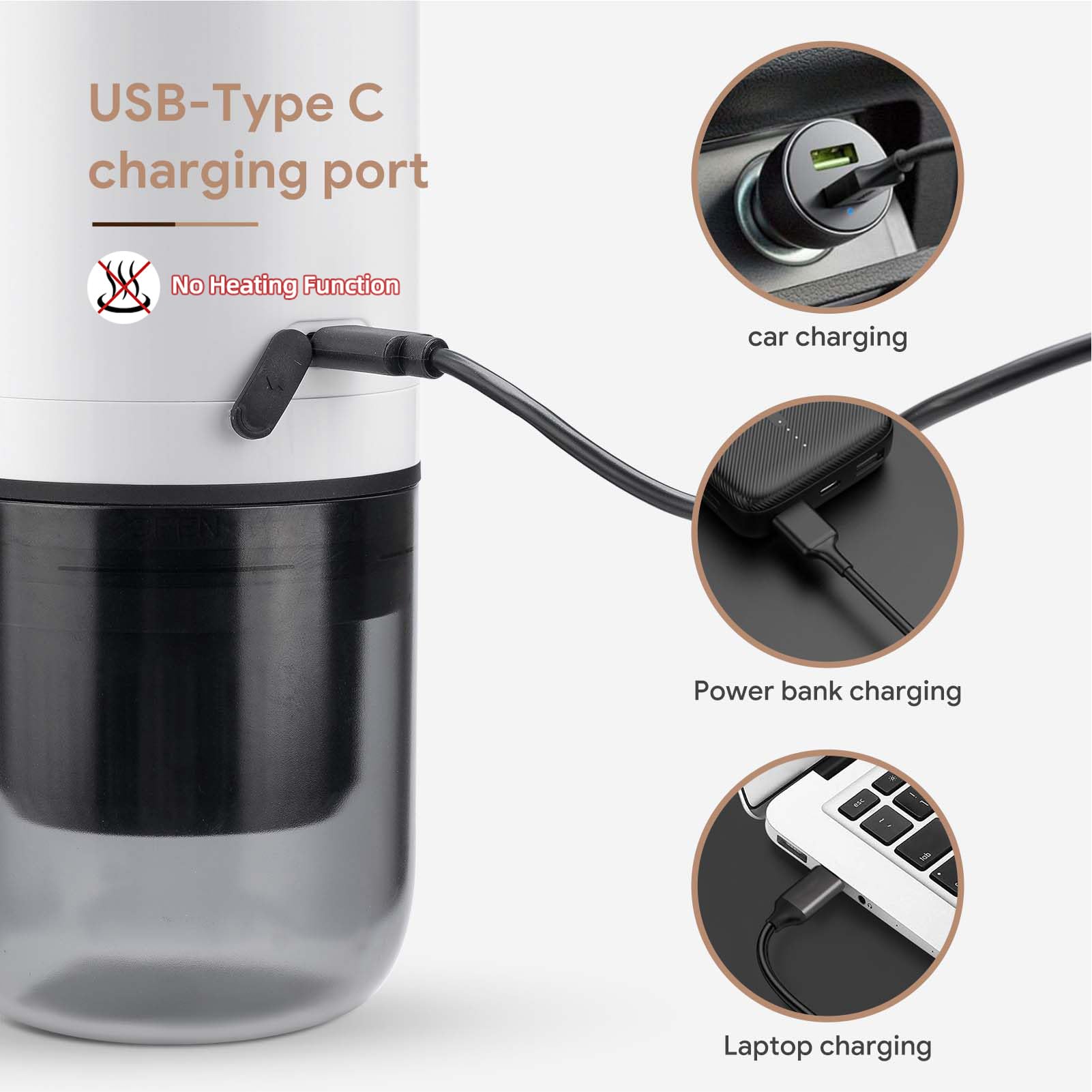 Aoresac Portátil Compacta que Funciona con Cápsula NESDG y café Molido - Máquina Eléctrica Recargable de 2600 MAh - para Viajes en Casa o en Coche