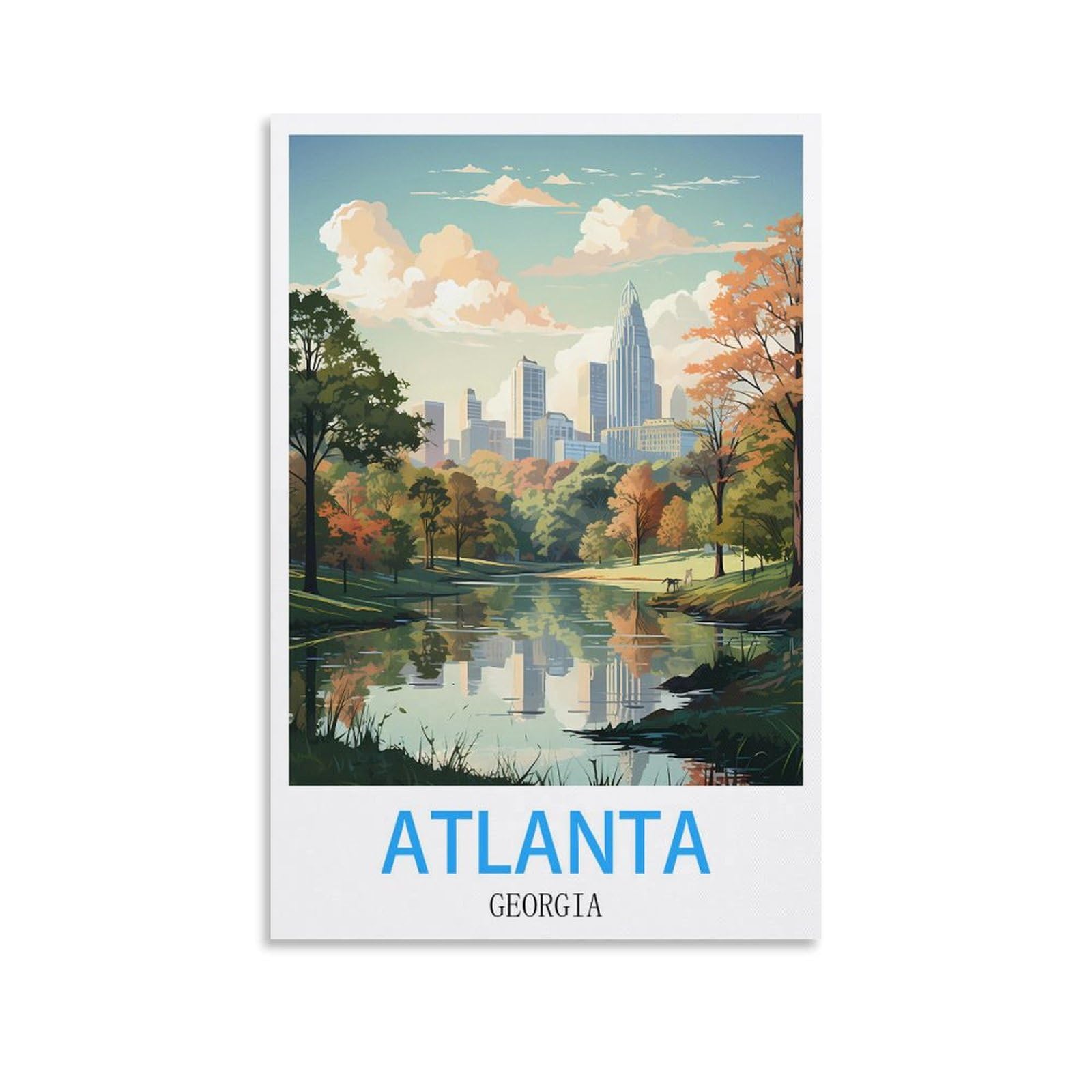 Tin Signs Retro,Atlanta Georgias,Wall Art Decorative Plaque Decor for Home Livingroom Bedroom Cafes Coffee Bars Decoration Gifts 15x30cm
