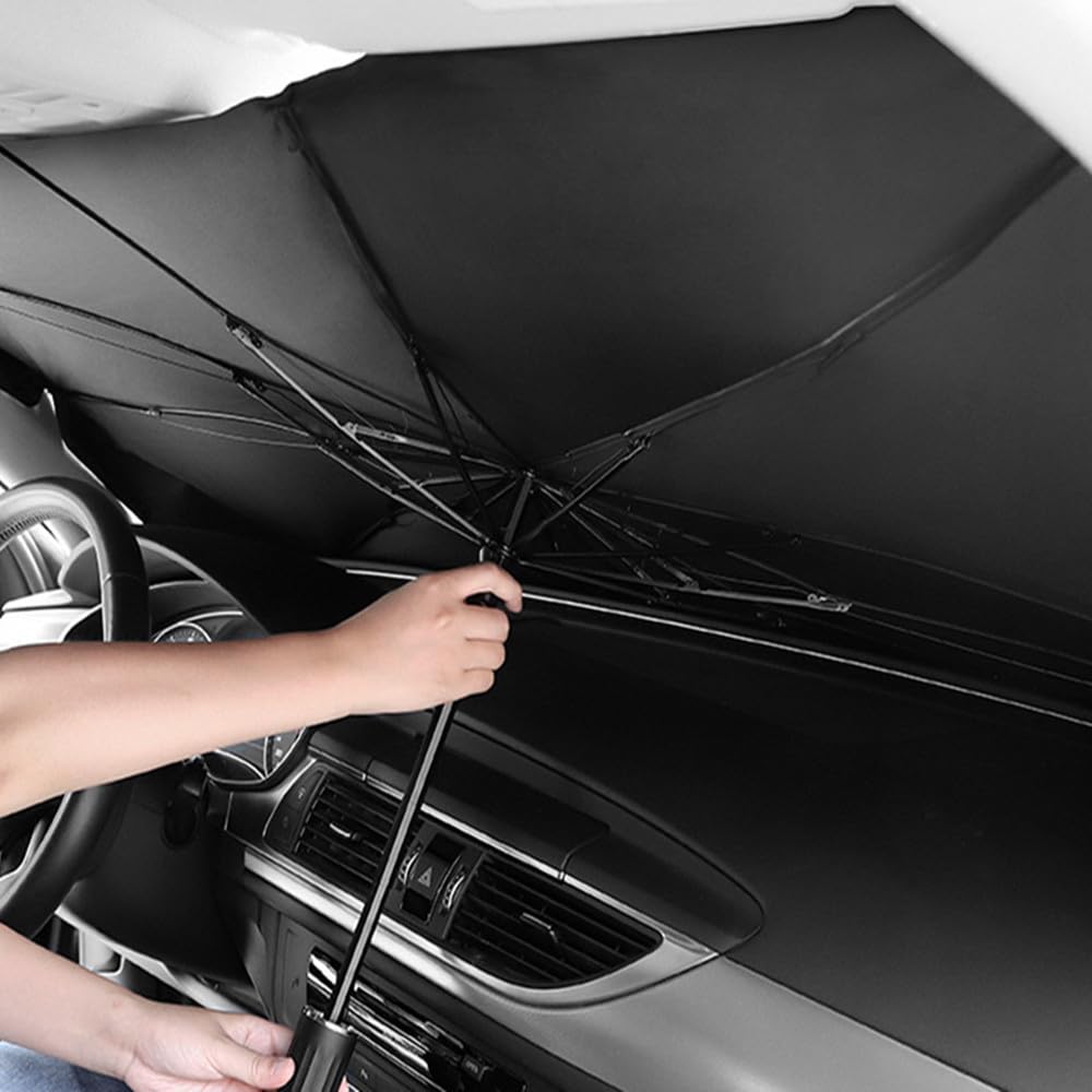 Parasole Auto ad Ombrello Pieghevole per Parabrezza Anteriore Interno Protezione Solare Protezione raggi UV Universale