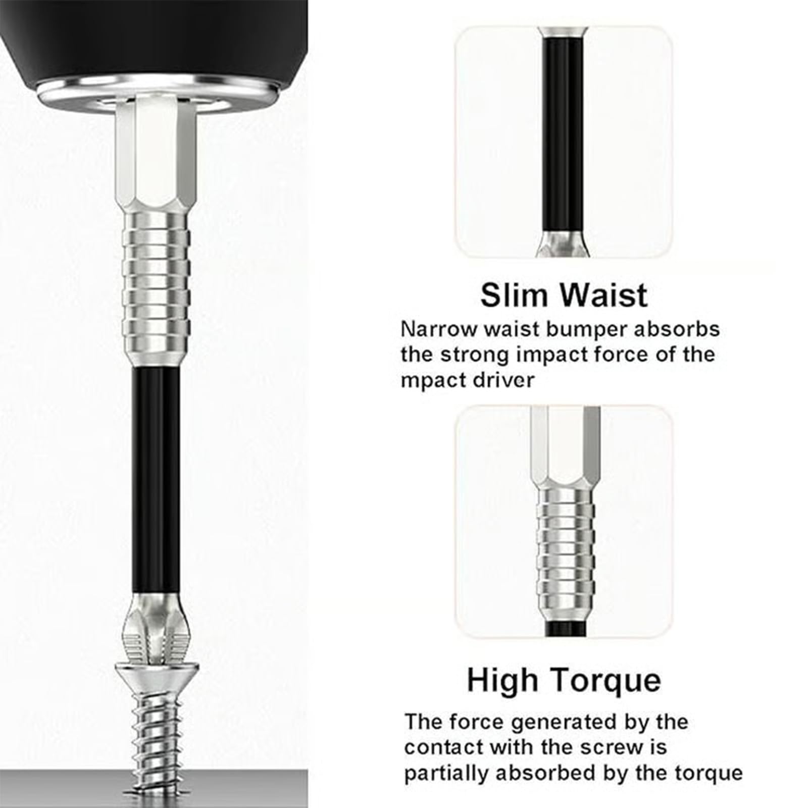 Impact-Resistant and Non-slip Bit, Magnetic Screwdriver Drill Bit Set, Bendable Drill Bit Extension, Long Impact Magnetic Cross Screw Driver Industrial Power Bits (25/50/65/70/90/150 mm)