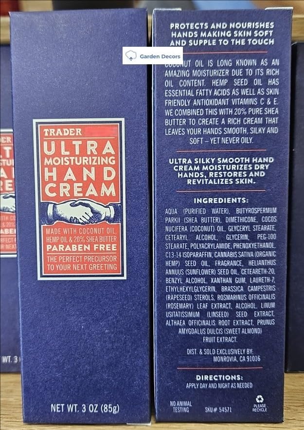 Trader Joe Ultra Moisturizing Hand Cream 3oz 85g (Two Boxes)