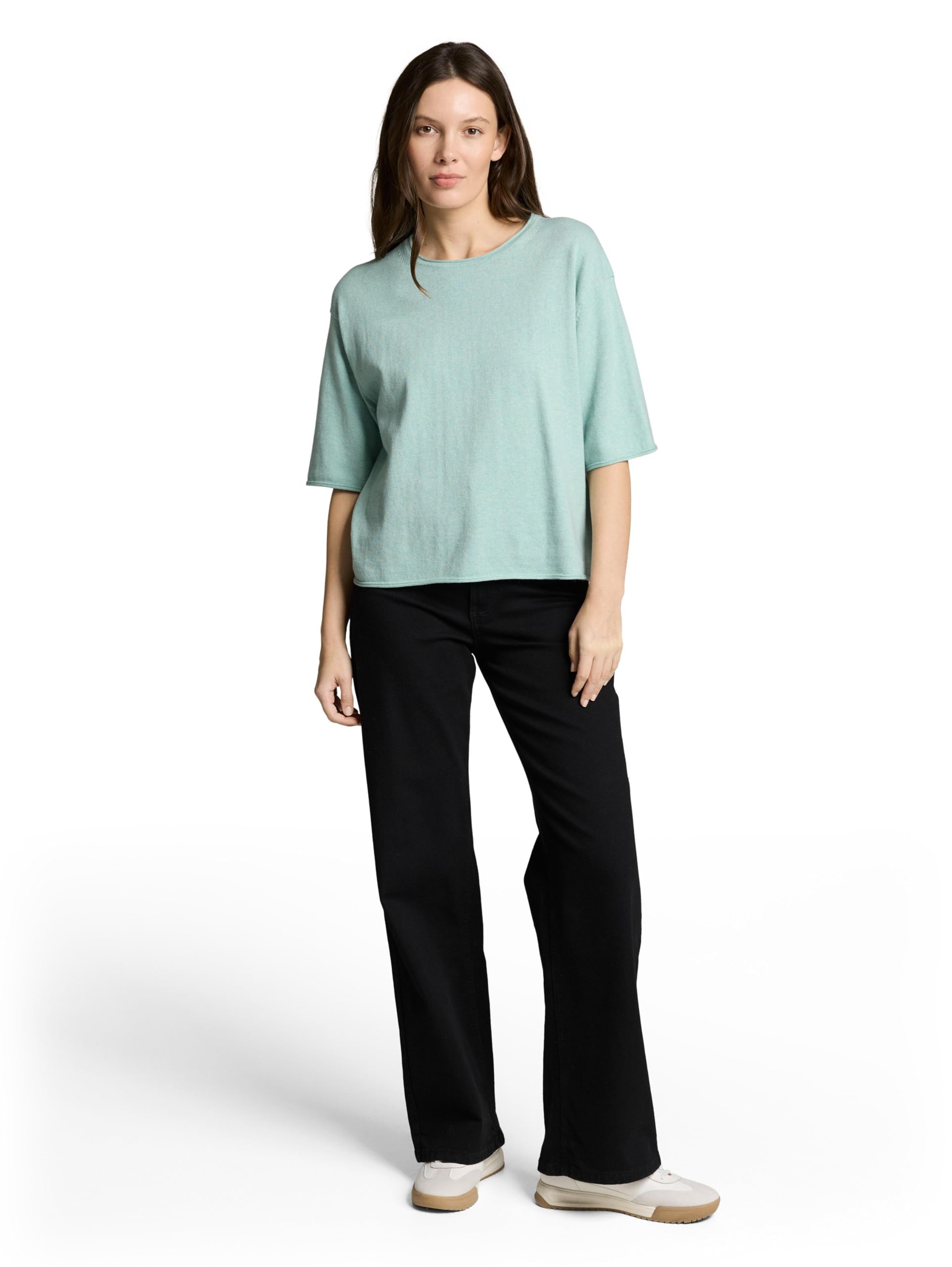 TOM TAILOR Damen Kurzarm-Pullover mit Kaschmir