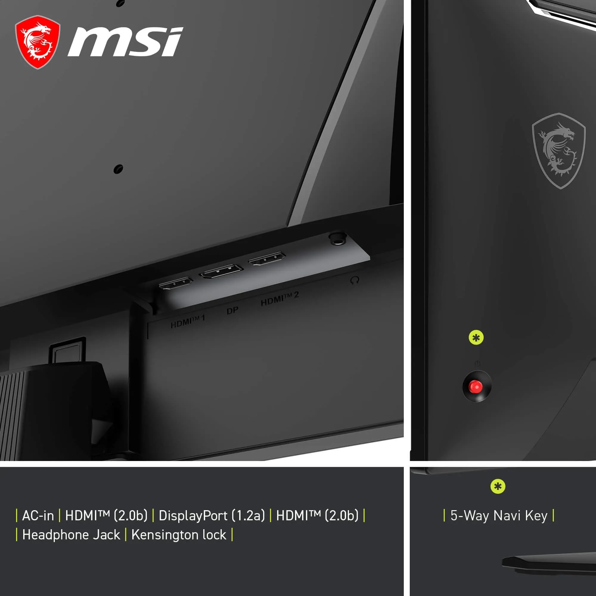 msi MAG 275FA E20 Monitor Gaming 27" FHD 1920x1080 Rapid IPS, 200 Hz, 0,5 ms, HDR Ready, Adaptive Sync, Eye Care, AI Vision, HDMI 2.0b, DP 1.2a, senza cornice, compatibile VESA