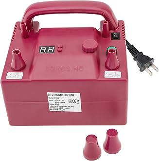 Best Deals for ChristmasOriGlam Portable Electric Balloon Blower Pump, Dual Nozzle Rose Red Balloon Air Inflator, 110 680W with 2 Inflation Nozzles for Decoration