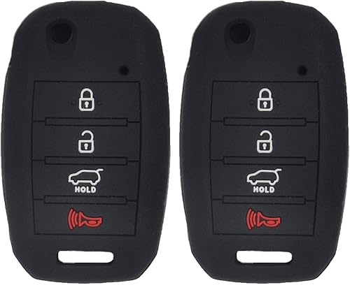 Funda protectora de silicona con 4 botones para llavero de Kia Sorento Sportage Rio Soul Forte Optima Carens, compatible con TQ8-RKE-3F05