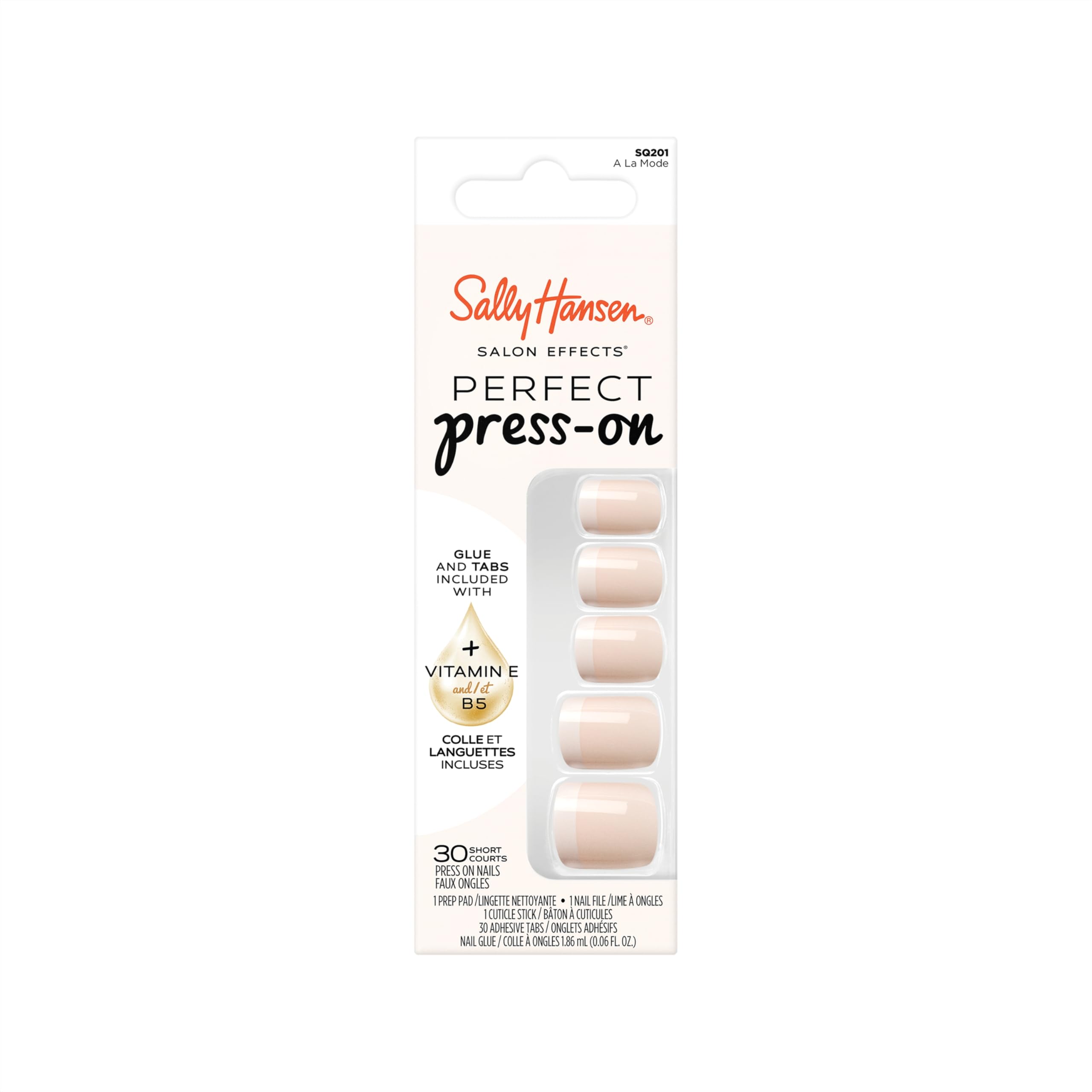 Sally Hansen Salon Effects Perfect Press-On Nails A La Mode Press On Nails Easy To Apply Nail Glue & Adhesive Tabs Included