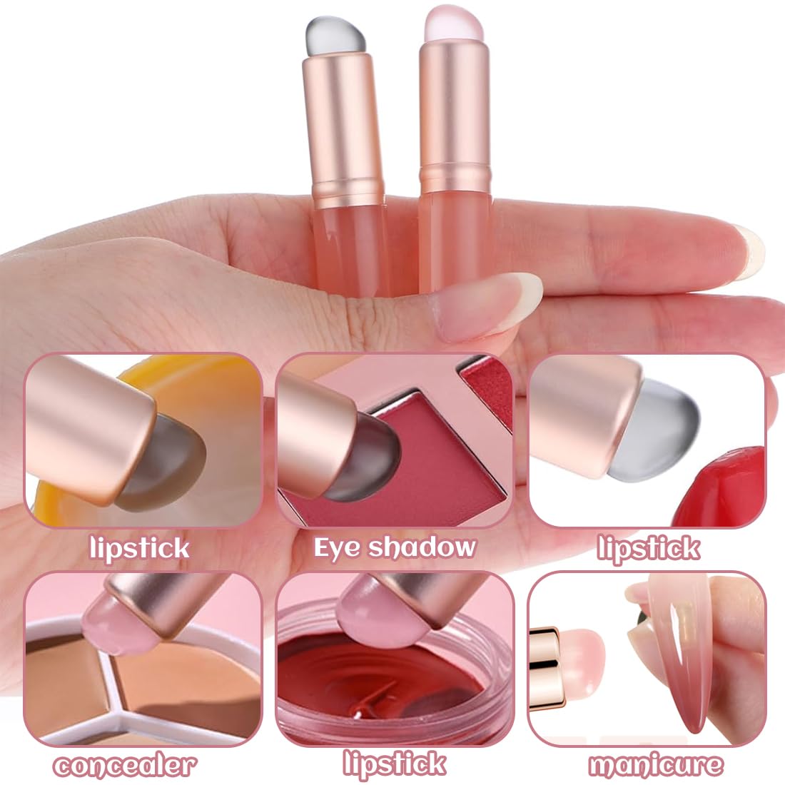 2 Pezzi Pennello Per Labbra In Silicone Applicatore Per Trucco Morbido E Rotondo Per Rossetti Lucidalabbra Balsamo Labbra Correttore E Nail