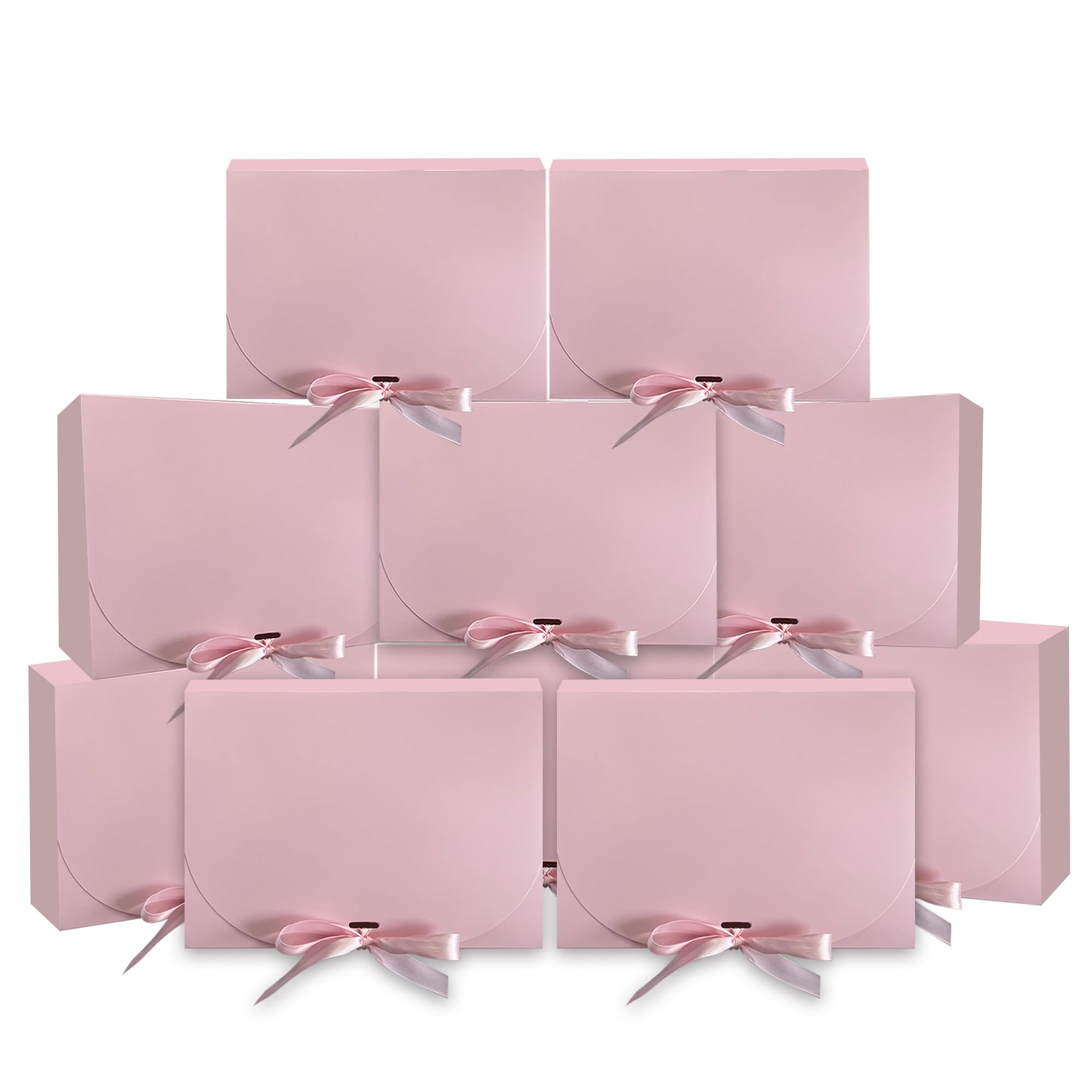 PartyGifts&beyond Gift Boxes with Lids for Presents 10 Pack Bridesmaid Proposal Boxes for Wedding,Engagements,Bridal Shower,Party Gift(Pink)