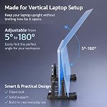 Ergonomic Vertical Laptop Stand – Space-Saving Cooling Laptop Stand for Desk Organization, Portable Stand, Compatible with MacBook Air Pro, Dell, HP, Lenovo, Tablets that Can Open 180°
