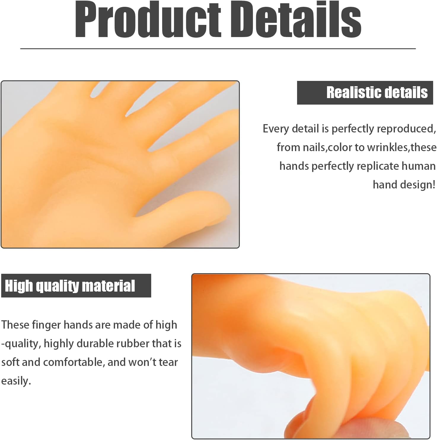 14 Pcs Tiny Finger Hands,Premium Rubber Mini Tiny Finger Hands,Flat Hand Style Mini Hand Finger Puppets for Puppet Show,Gag Performance,Party Favors