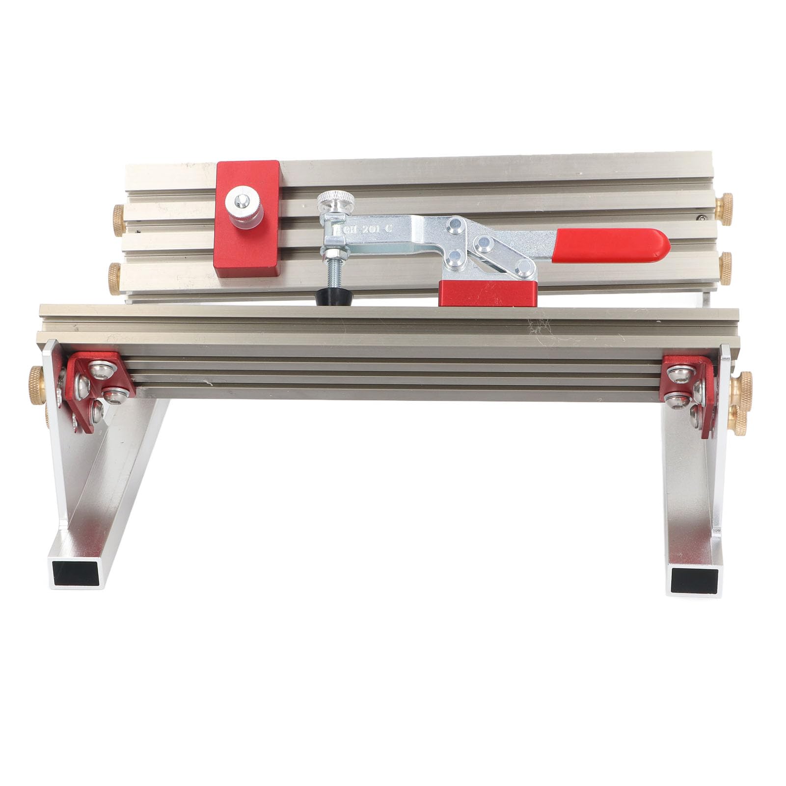Generic Lokalizator Zacisków Szuflad ze Stopu Aluminium 1/2 Cala-16 Cali, 2 Ustawienia Wysokości, Wbudowane Ograniczniki Odchylania, do Prac Stolarskich, Obróbki Mebli