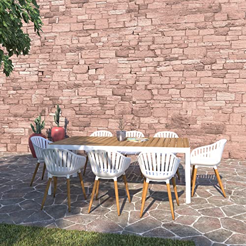 Brampton Blamington 9-Piece Outdoor Rectangular Dining Table Set Aluminum | Ideal for Patio and Indoors, White Brampton Blamington 9-Piece Outdoor Rectangular Dining Table Set Aluminum | Ideal for Patio and Indoors, White