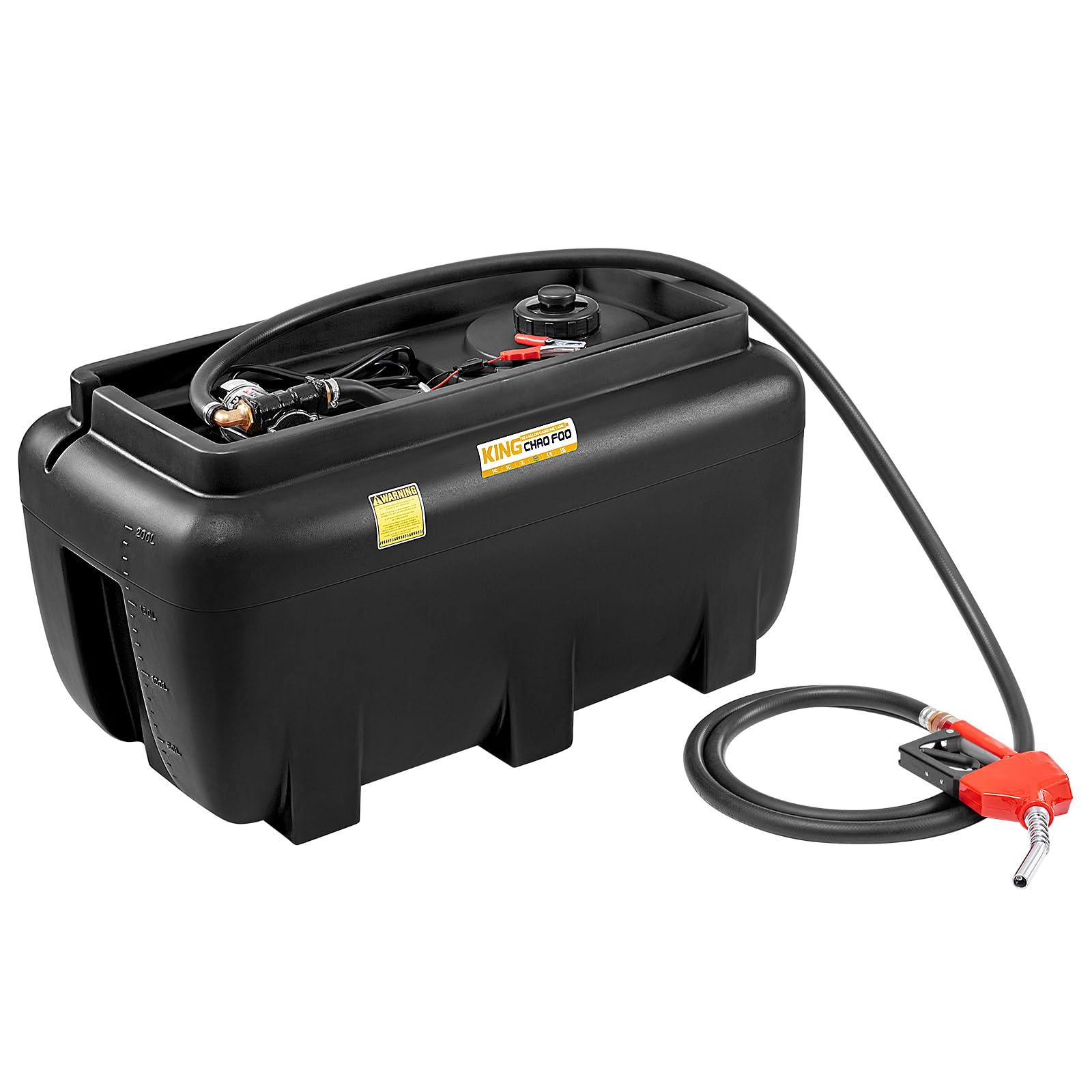 52 Gallon Gas Can, Portable Fuel Tank with 13FT Electric Wire & Rubber Hose,10 GPM Pump,Auto Fuel Nozzle & 360°Swivel,Black Fuel Transfer Tank For Gasoline & Diesel,Best gift for family and friend