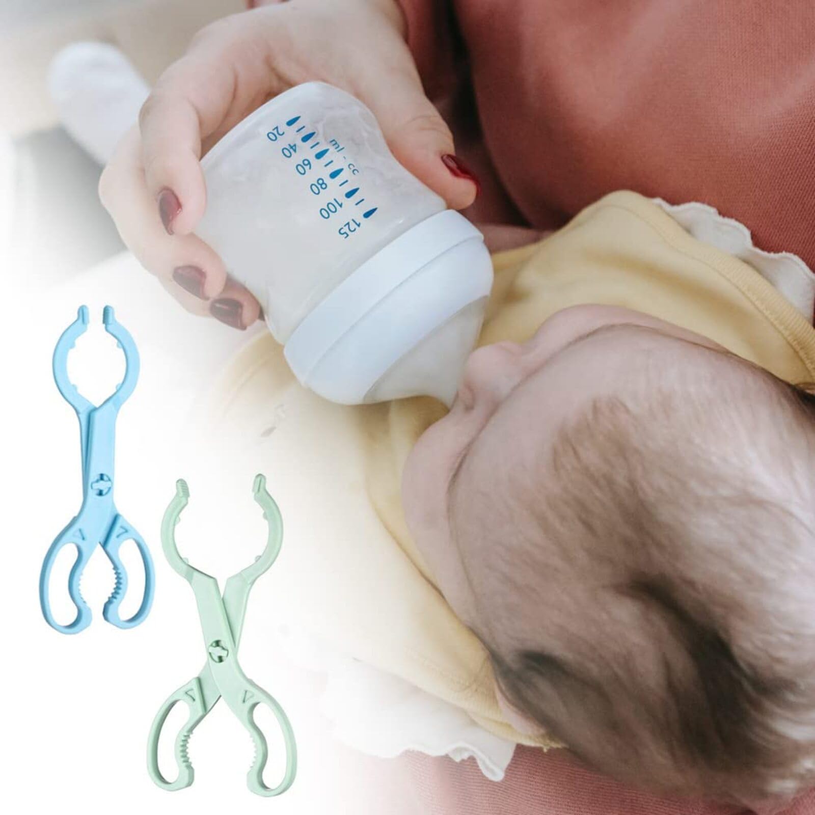 2 pz antiscivolo allattamento bottiglia calda capezzolo ciuccio Tong Silicone Baby Safety Bottle Holder Skidproof Infant Bottle Clip per Anti scottatura