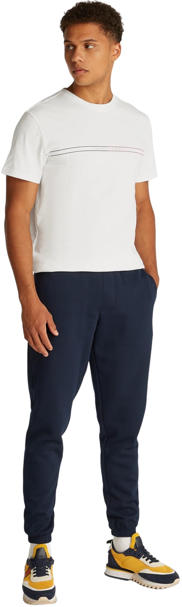 Tommy Jeans Uomo T-Shirt Maniche Corte Slim Entry Graphic Tee in Cotone