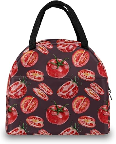 Miniatura 3 de Bolsa de almuerzo de tomates para mujeres, adultos, hombres, verduras, lonchera aislada, pequeña, a prueba de fugas, linda, bolsa enfriadora, bolsa