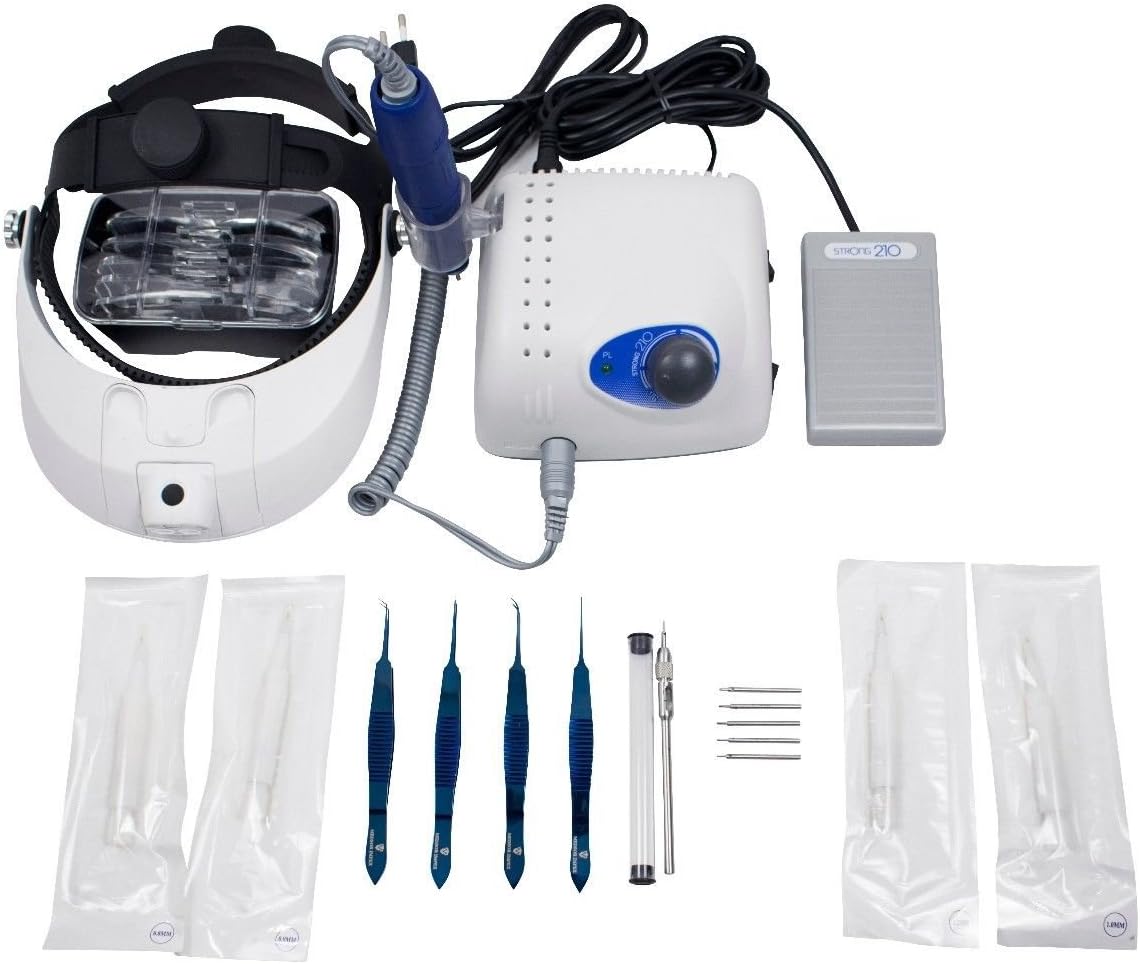 Hair Transplant Kit Include 1 Fue Machine 4 Titanium Forceps 5 Punches 1 Optivisor 2 Choi Implanter Pen 1 Manual Punch Holder