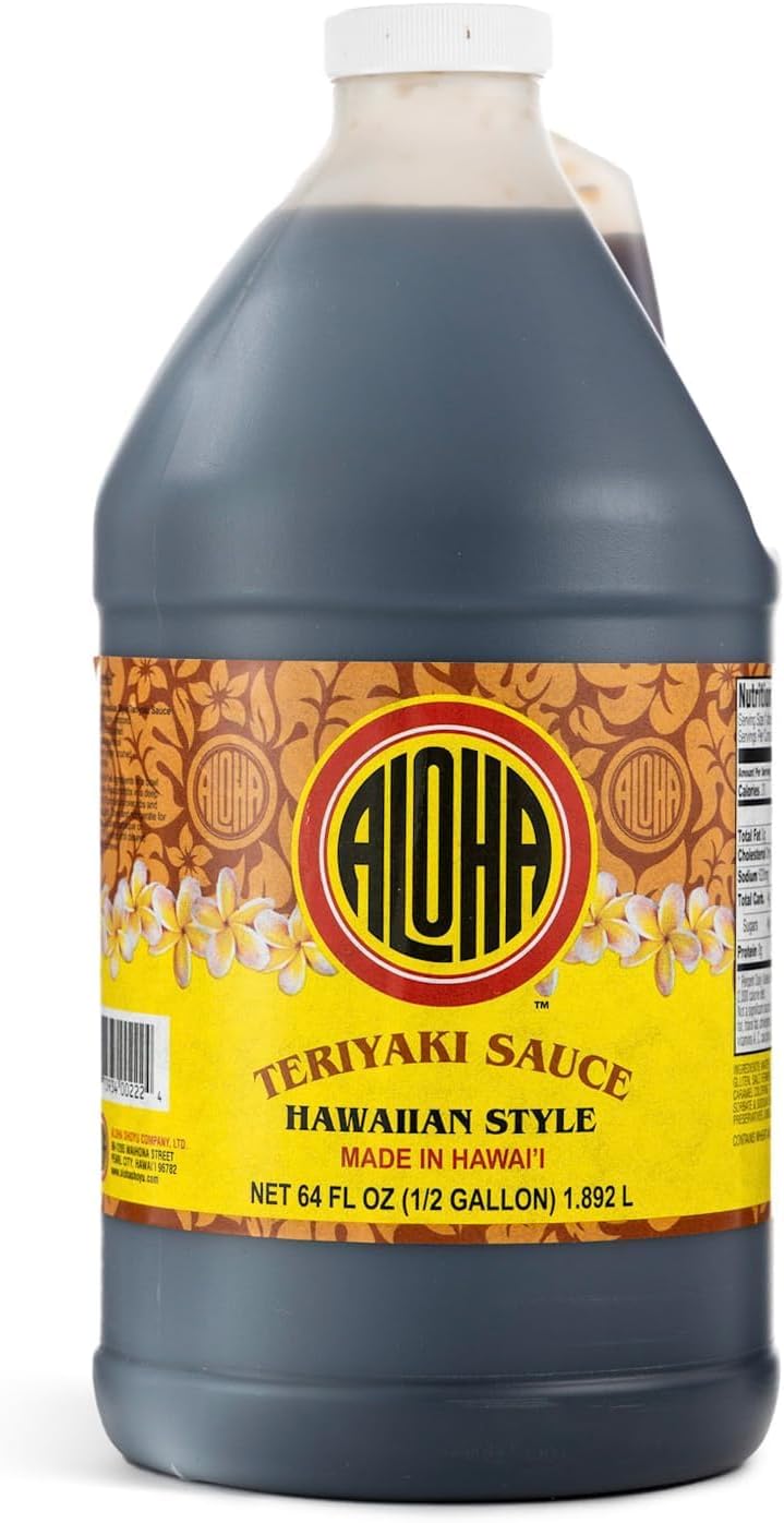 Aloha Shoyu - Hawaiian Teriyaki Sauce - Versatile and Sweet Marinade - Made in Hawaii - 1/2 Gallon