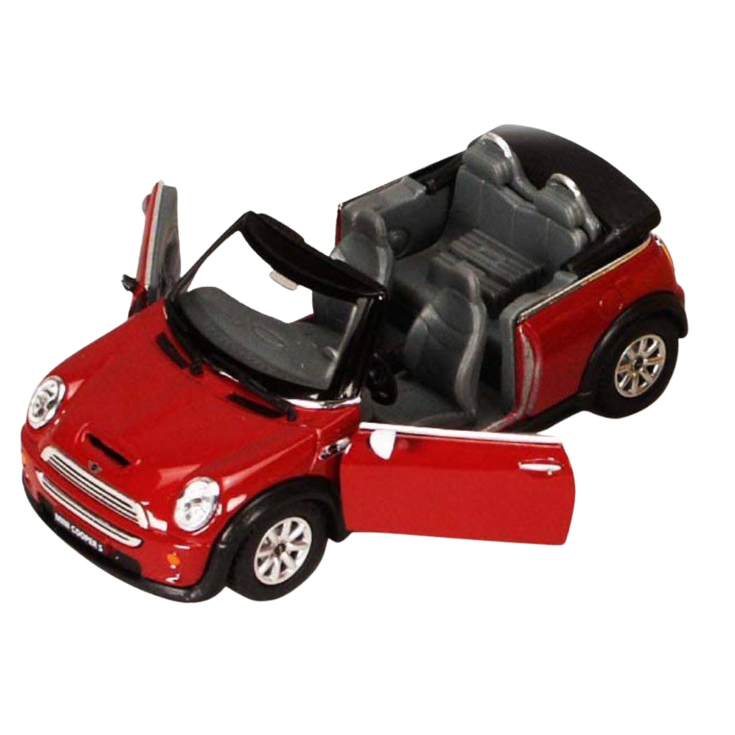Kins Mart 1:28 Scale Mini Cooper S Convertible Diecast Model Toy Car (Red)-image-12