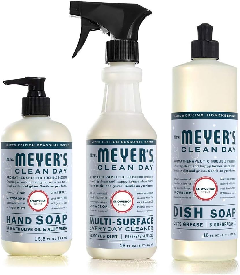 Mrs Meyers Christmas Scents 2022 Buy New Limited Edition Seasonal Winter Christmas Scent Mrs. Meyer's Clean  Day Kitchen Basics Set: Dish Soap, Hand Soap, Everyday Cleaner Snow Drop  Online In Uk. B07Xsmjpvv