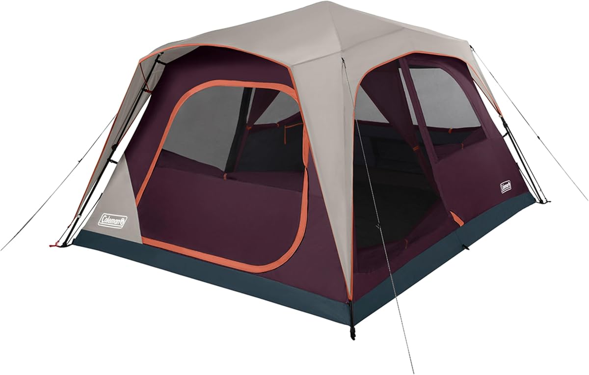 Coleman Skylodge Instant Tent con Rainfly, la carpa familiar se instala en un minuto, incluye postes preinstalados y bolsa de transporte, hecha de materiales sin PFAS