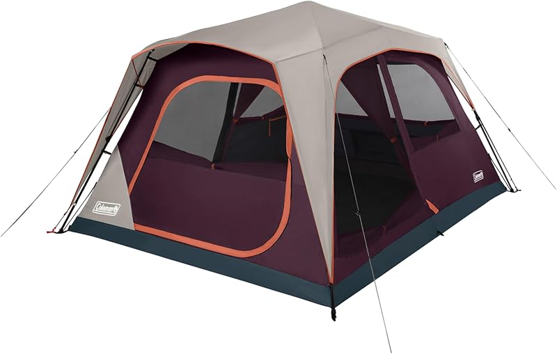 Coleman Skylodge Instant Tent con Rainfly, la carpa familiar se instala en un minuto, incluye postes preinstalados y bolsa de transporte, hecha de materiales sin PFAS
