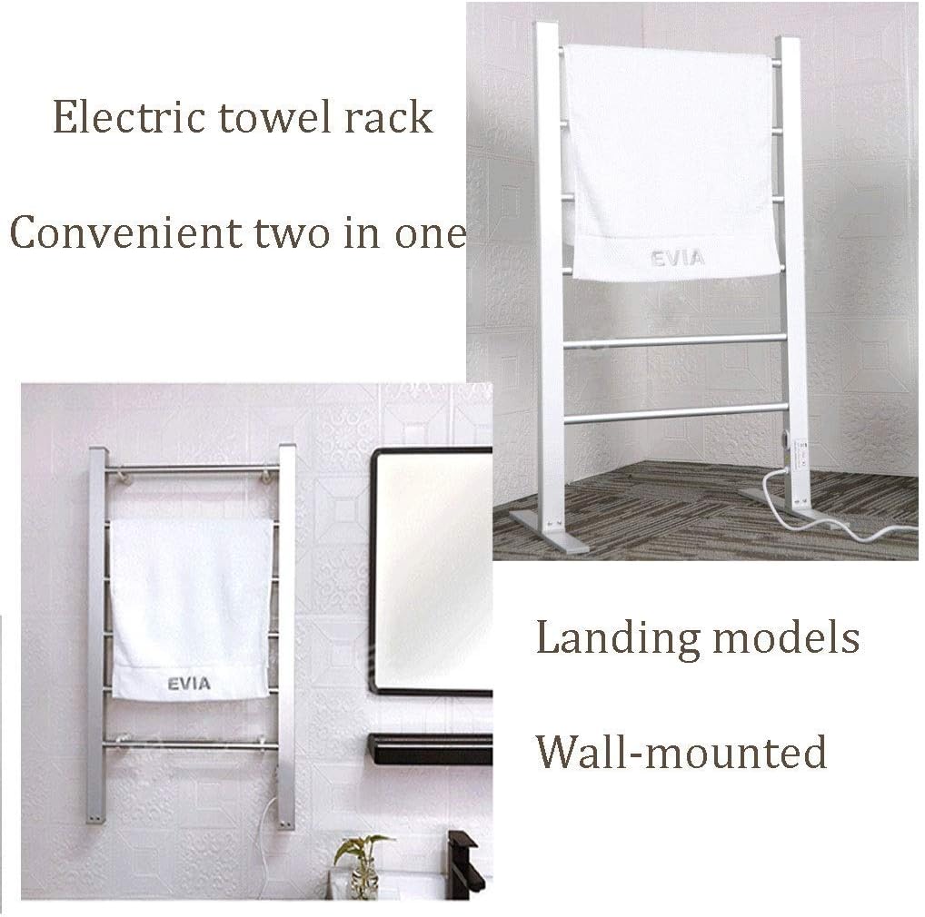 Bathroom Towel Drying Rack Electric 6-Bar Electric Heated Freestanding and Wall Mounted Design Towel Hanger Built-in tat