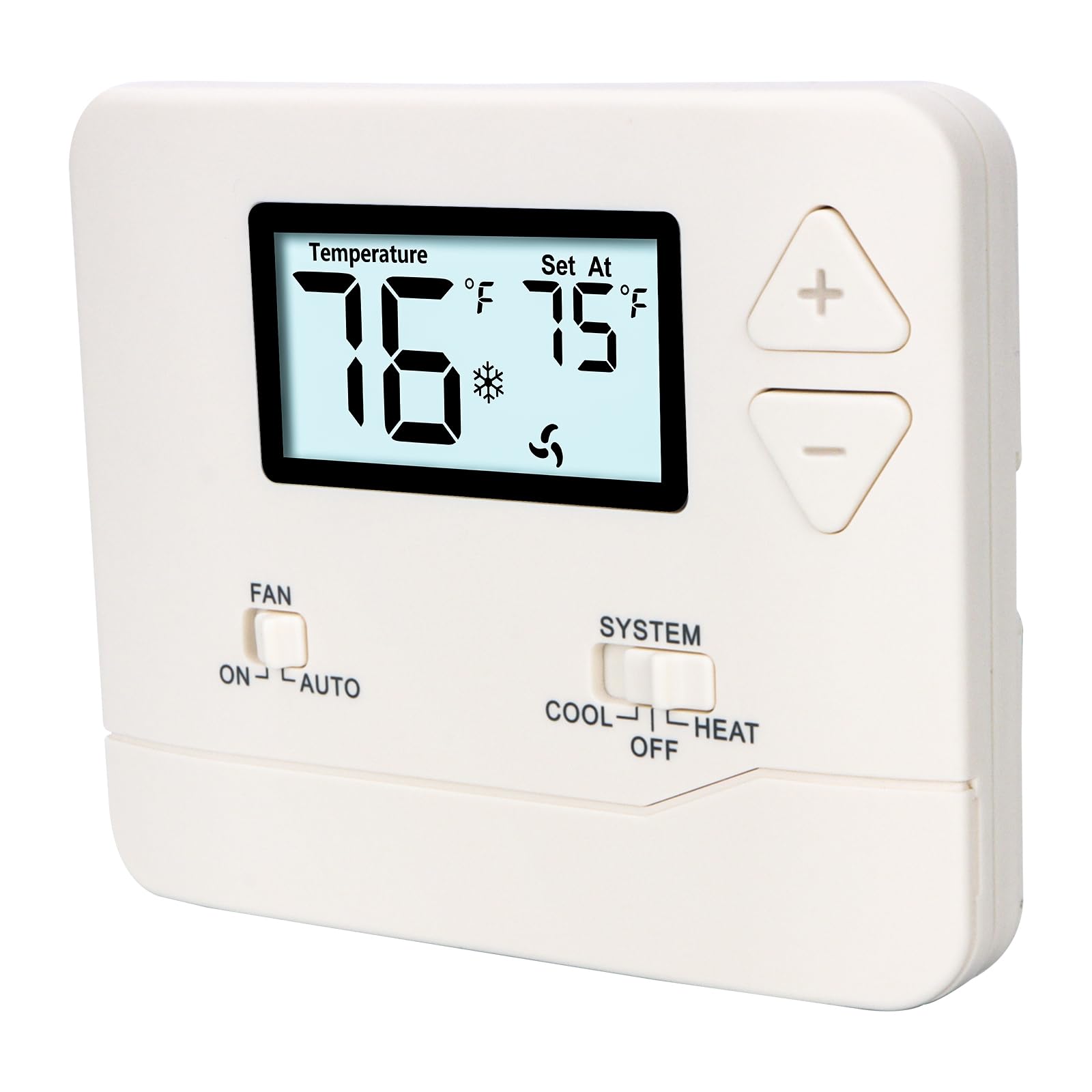 Wengart Non-Programmable Thermostat for Home WG601W,1 Heat/1 Cool
