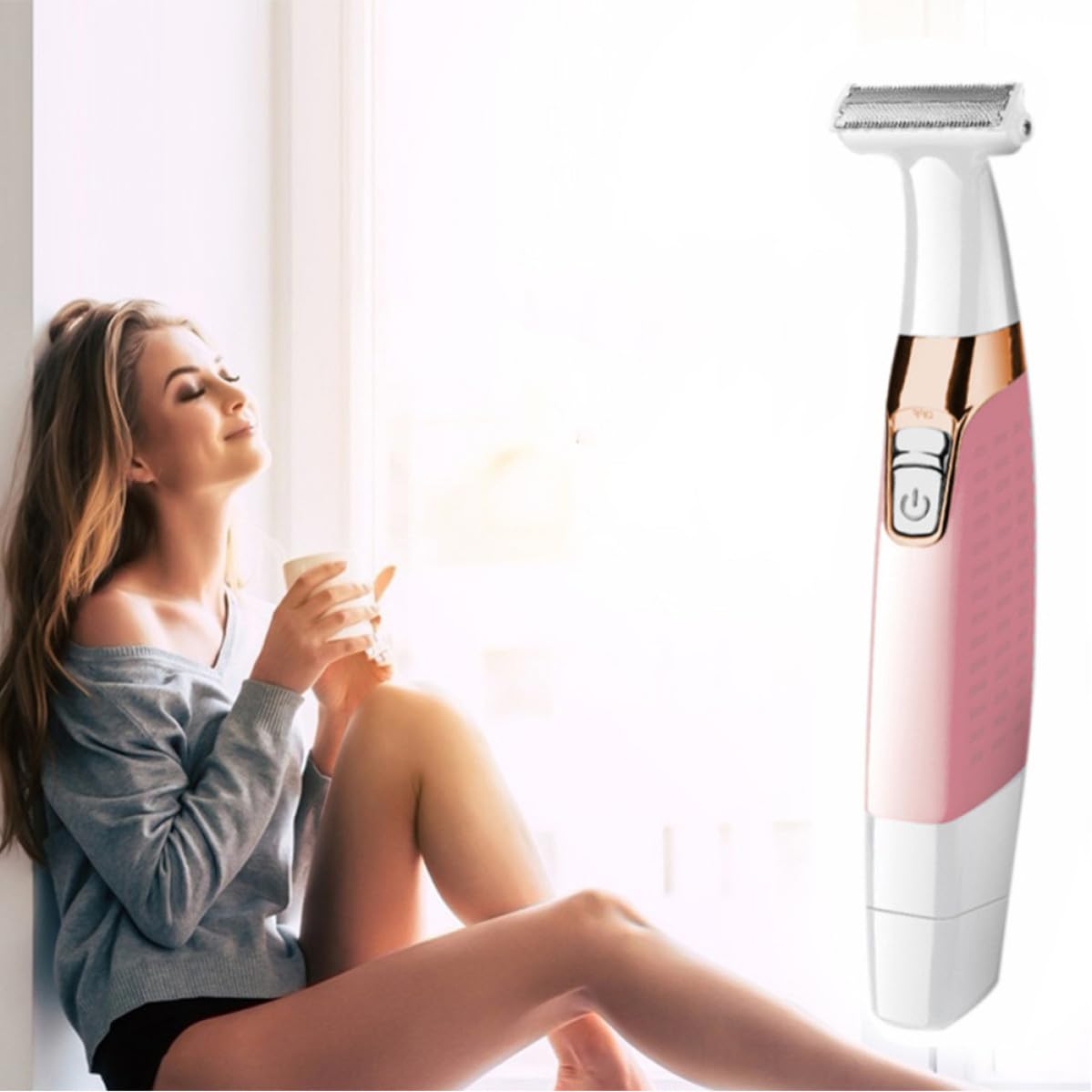 Afeitadora Corporal Eléctrica Portátil para Mujeres, USB Rosa