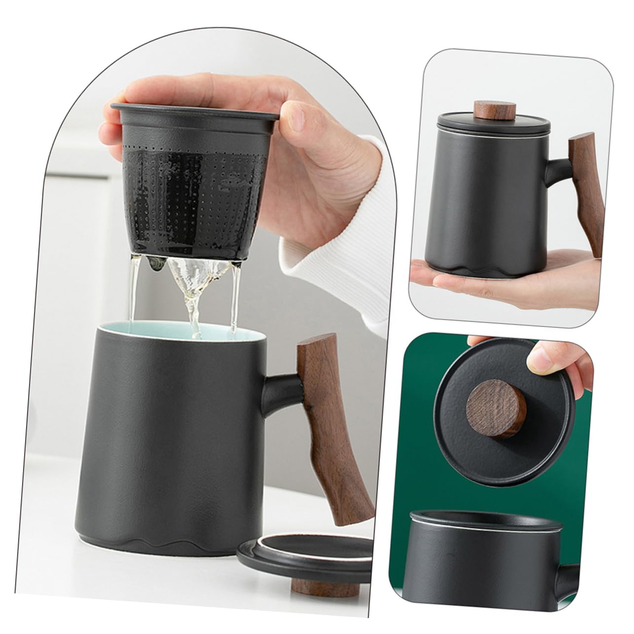 Tazza Ceramica Con Manico e Filtro Capacità Elegante Tazza Da Tè Per Casa e Ufficio Design Stile Semplice Per Infusi e Tisane Per Amanti Del Tè e Del Caffè