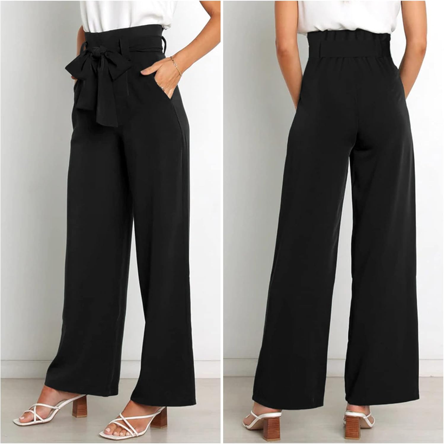 GUOLEZEEV High Waist Wide Leg Pants for Women Business Casual Outfits Dress Pants