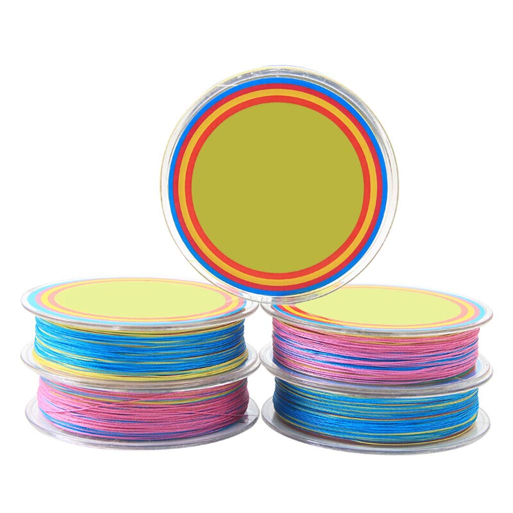 caihuashopping Lenza Lenza, Super Strong PE Intrecciato Pesca Linea 100 Yards-Resistente all'abrasione Low Memory Zero Stretch High Performance 4 Fili Linee di Pesca (5pieces) Filo da ​Pesca