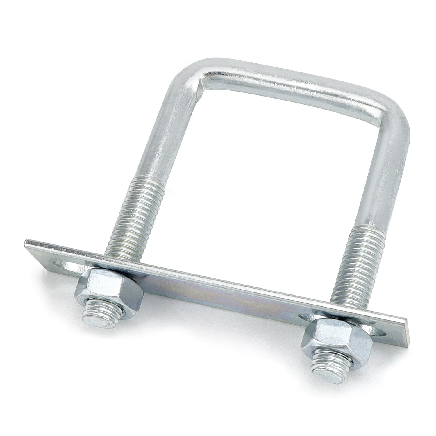 QWORK® Confezione da 10 staffe di ancoraggio M12 800 daN in acciaio zincato - per rimorchi, camion, furgoni - comprensive di contropiastra e dadi M12