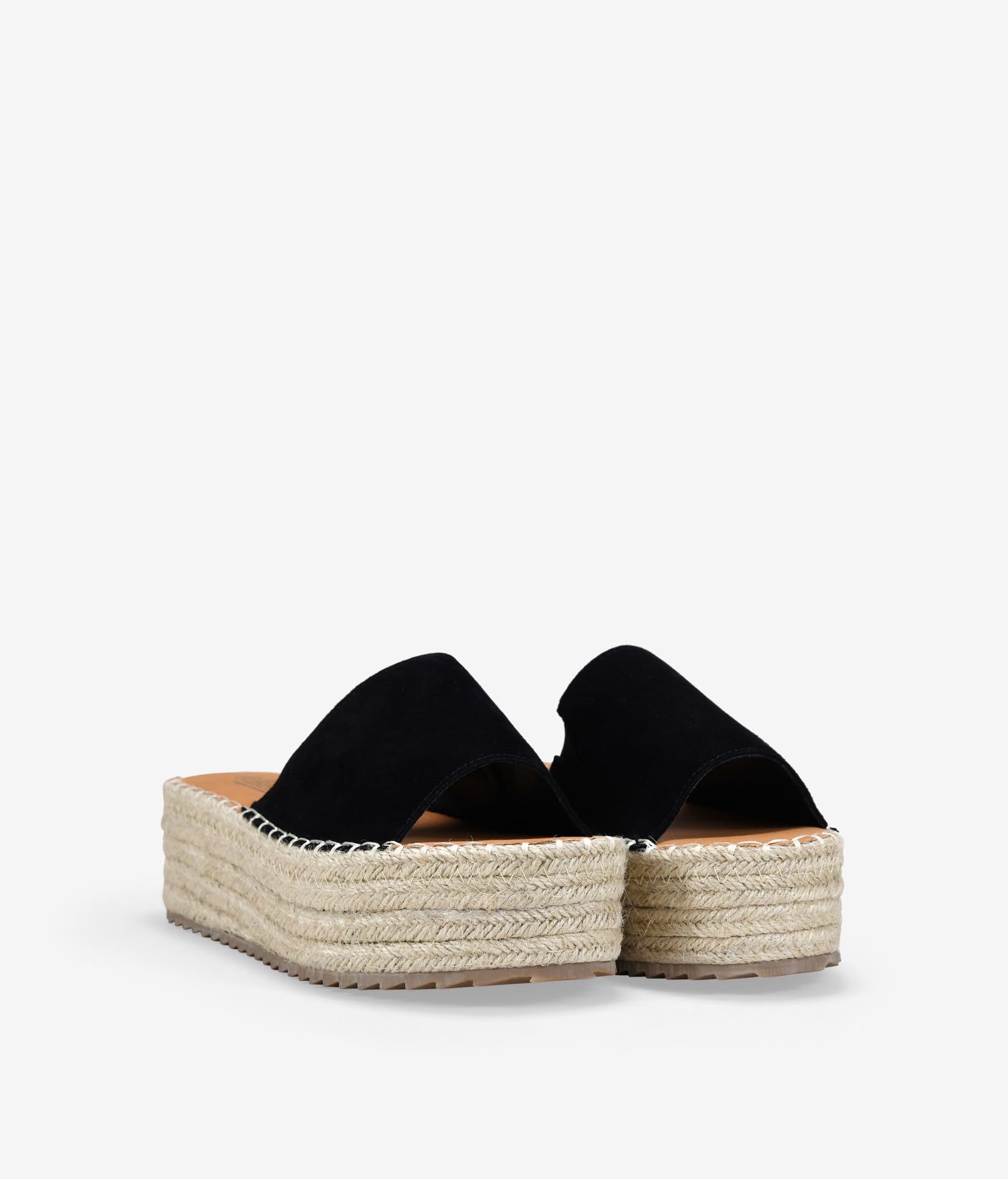 BOSANOVA Sandalias Estilo Pala para Mujer en Piel rectificada con una Tira Ancha al Empeine y Suela de Plataforma con Esparto. Sin Cierre. Calzado para Mujer