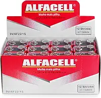 Bateria 9V Caixa Com 12 Unidades Blister Alfacell