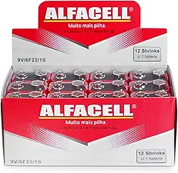 Bateria 9V Caixa Com 12 Unidades Blister Alfacell