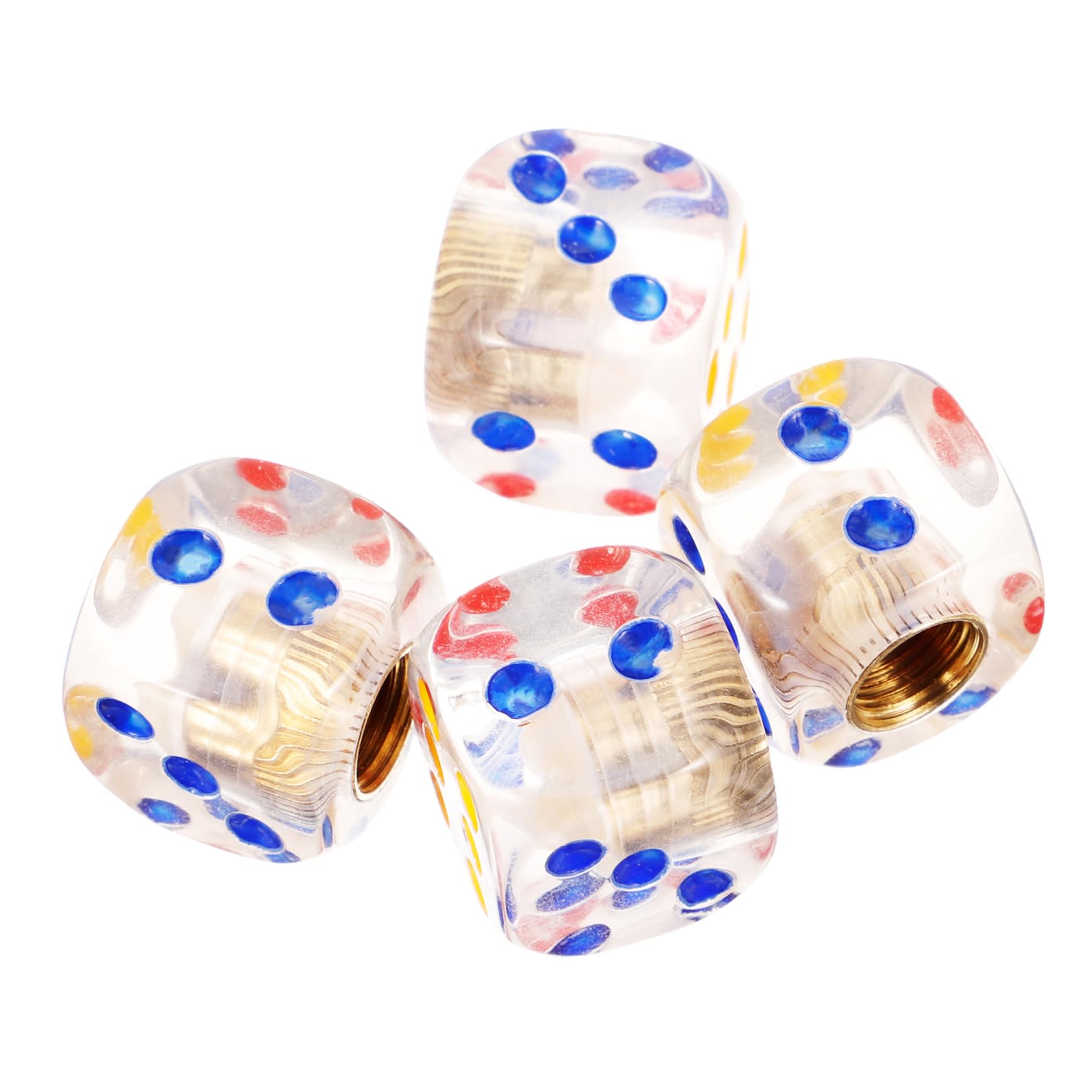 NULYLU Valve Cap Set 4pcs Tire Air Nozzle Covers for Car Bike Tyres Novelty Dice Design Sturdy Material Leak Dust Prevention