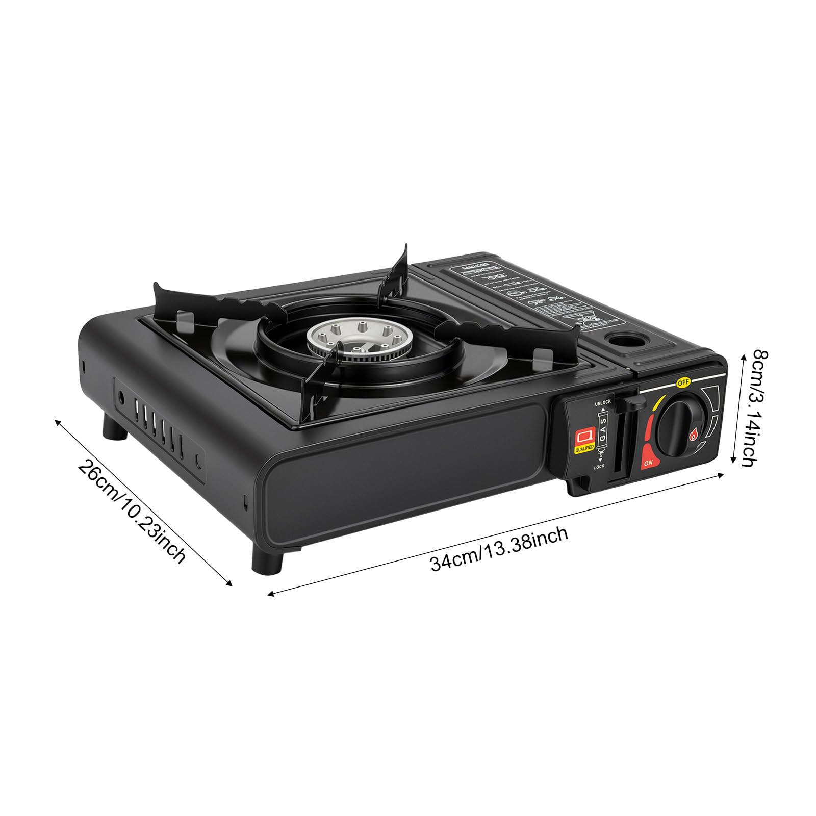 Hornillo portátil de gas para camping, 2500 W, encendido electrónico