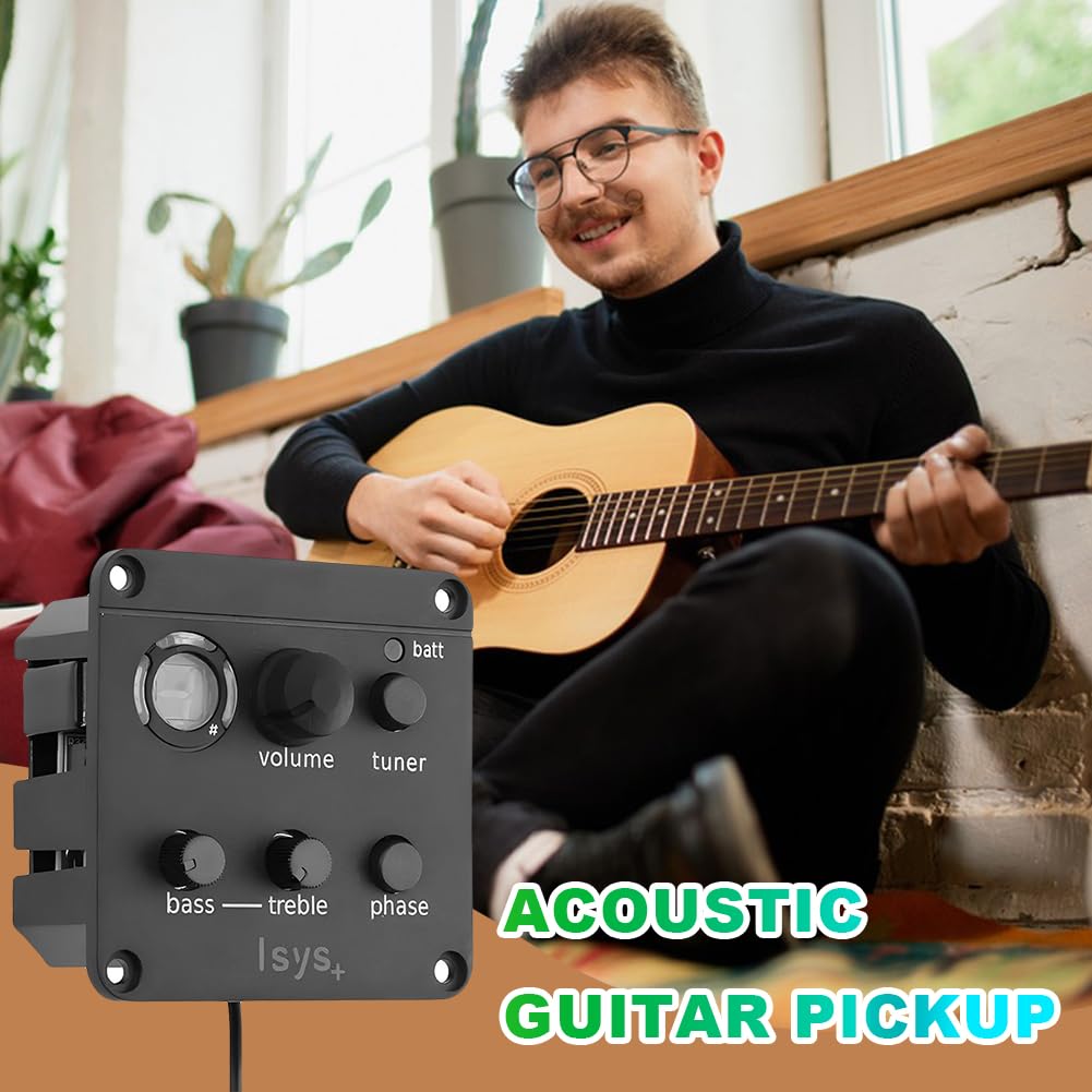 Pickup per chitarra acustica Sistema di preamplificazione a bordo Piezo Pickup Mic Blend Preamp Chitarra Acustica Classica Sintonizzatore EQ Pickup Piezo per ISYS+ Accessori