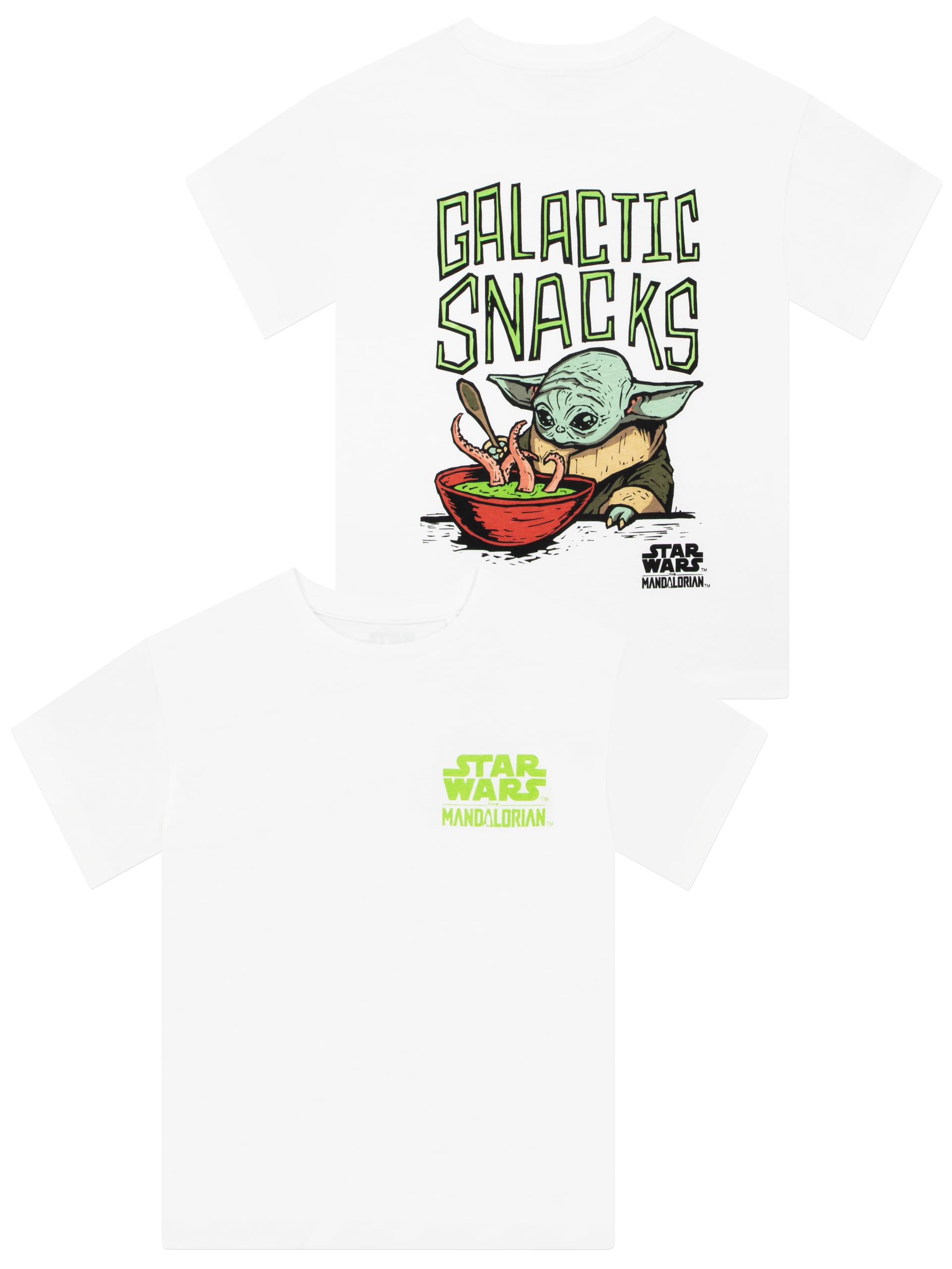 Star Wars - Boy's T-Shirt - The Mandalorian - Size 9-10 Years - White