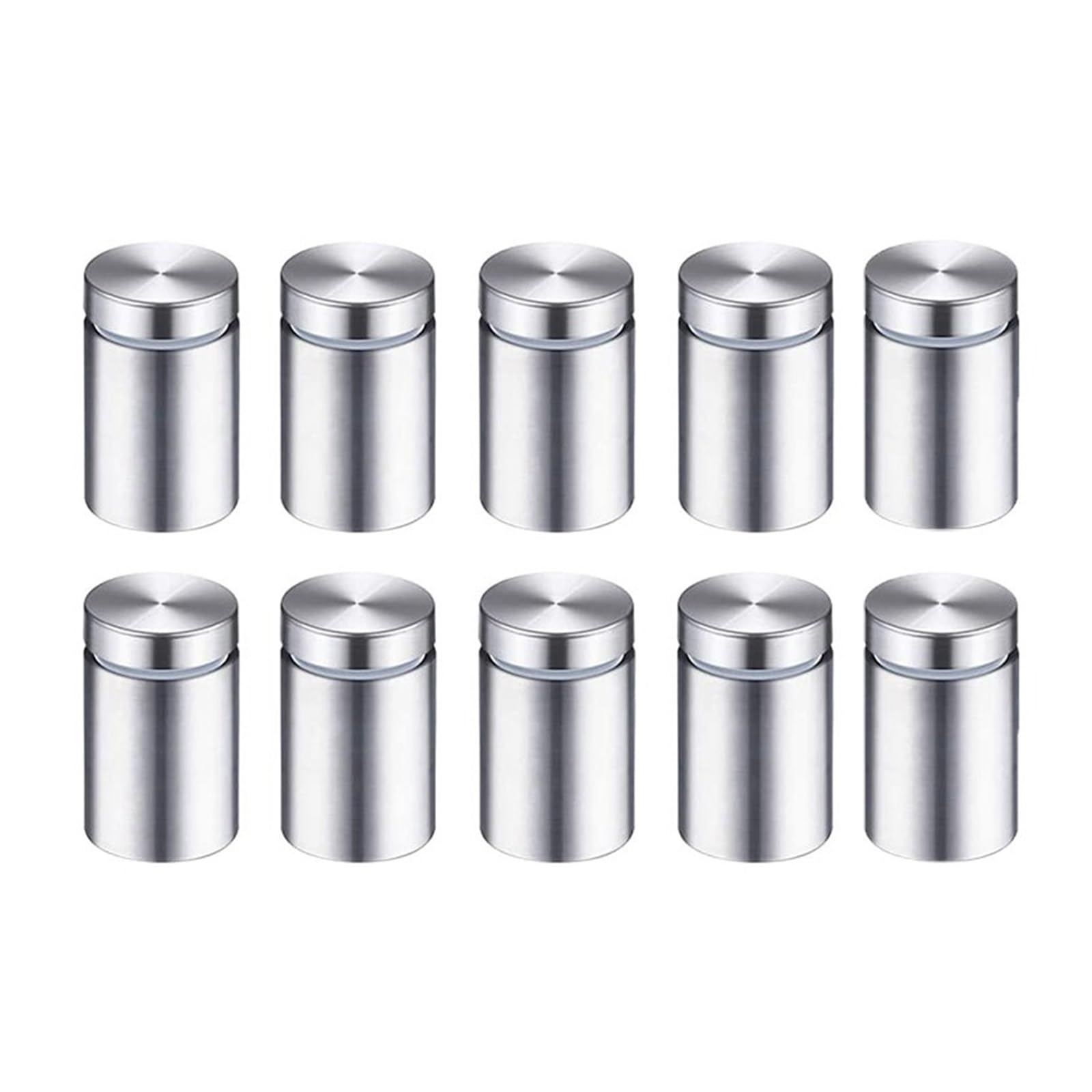 Wandabstandshalter, Abstandshalterbefestigungen, 10 Stück, Stahlbefestigungen, 19 mm Abstandsschrauben, Schild, Abstandshalter, Montage, Werbung, Befestigungsschraube (Farbe: Silber, Größe: 19 x 50 mm