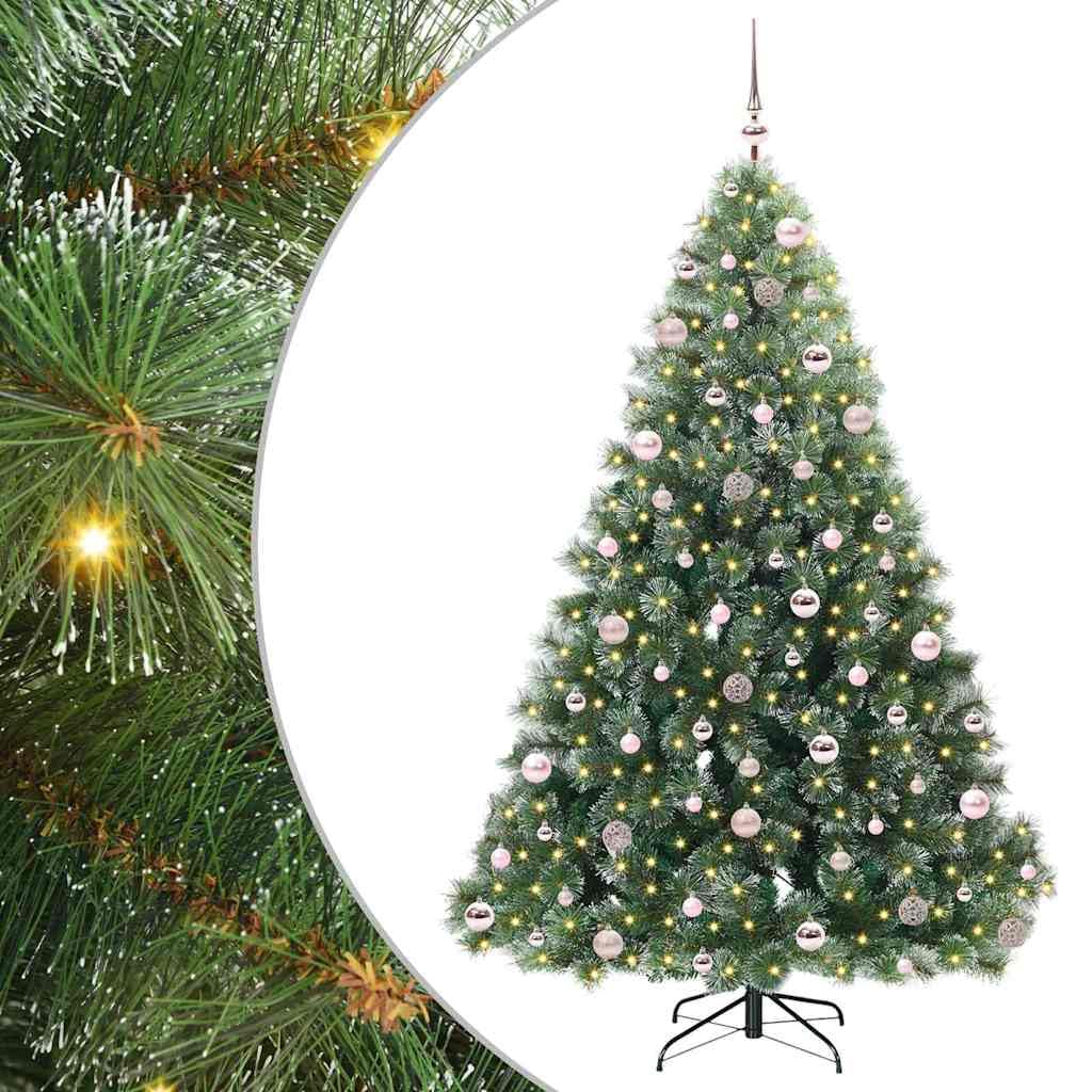 vidaXL Sztuczna choinka z 300 diodami LED Zielony 210 cm PE i PVC