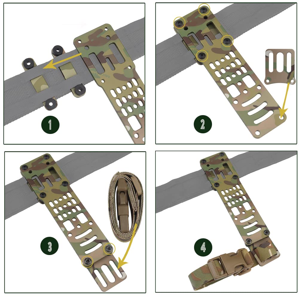 Modularer Pistolenholster-Adapter aus Metall, kompatible QLS-Plattform, taktischer Holster Drop Leg Hanging Extension Plate G-Code-Adapter