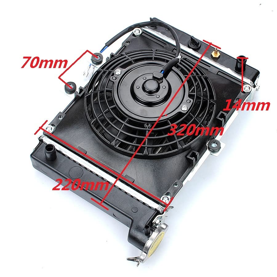 Kuuleyn 12V/15W ventilateur de refroidissement de moto, radiateur de