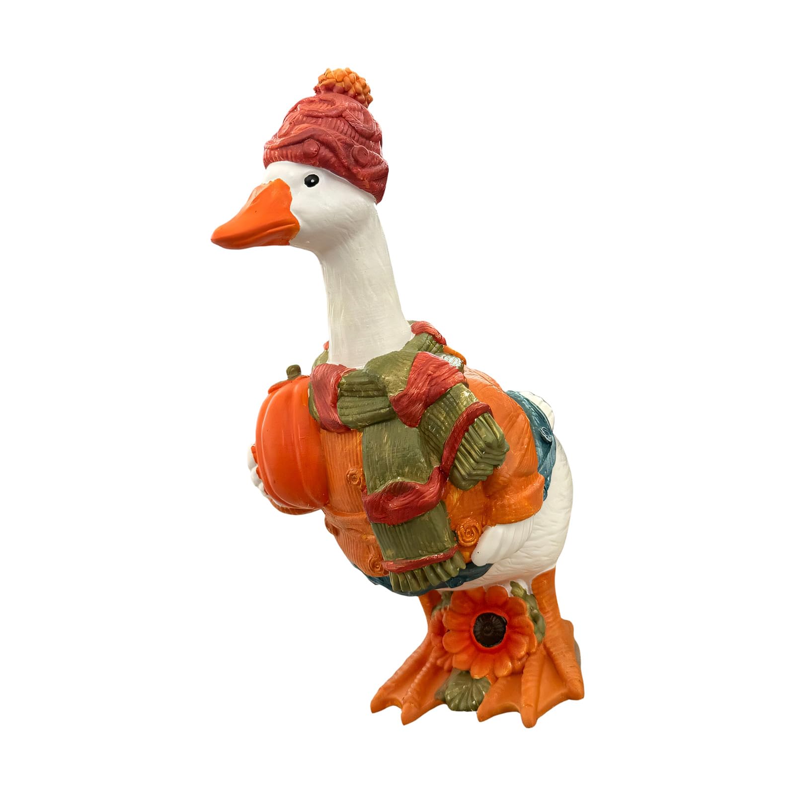 Limtula A Harvest Ducks Figurine, Resin Tabletop Home Decor Ccent For Mantel Entryway Shelf Display, Hand Painted Sculpture Utumn Ducks Statue Harvest Tabletop Ccent Seasonal Shelf Ornament Freestanding Home