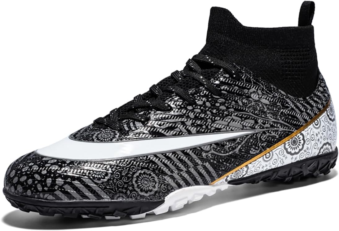 Men's Soccer Shoes Astro Turf Trainers High-Top Football Boots Outdoor Breathable Sneakers Athletic Professional Futsal Shoes Youth Boys Indoor Football Shoes Unisex, 39 EU